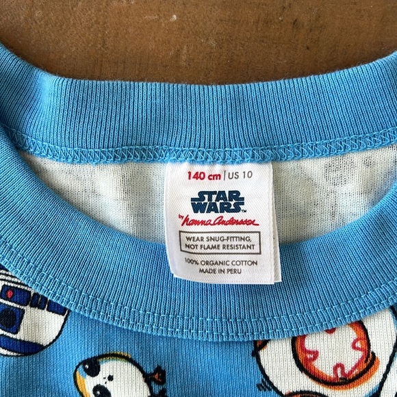 Hanna andersson Star Wars Blue bb8 r2d2 long John  Pajama Set nwot - Picture 3 of 7